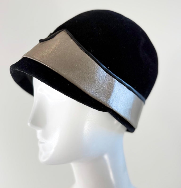 1960s Christian Dior Paris Couture Vintage 60s Black Felt 