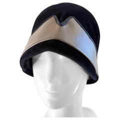 1960s Christian Dior Paris Couture Vintage 60s Black Felt Cloche Hat Size 22 1960s Christian Dior Paris Couture Vintage 60s Black Felt Cloche Hat Size 22