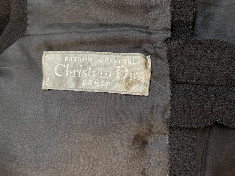 1960s Christian Dior Patron Original Wool Crepe Dress  For Sale 3