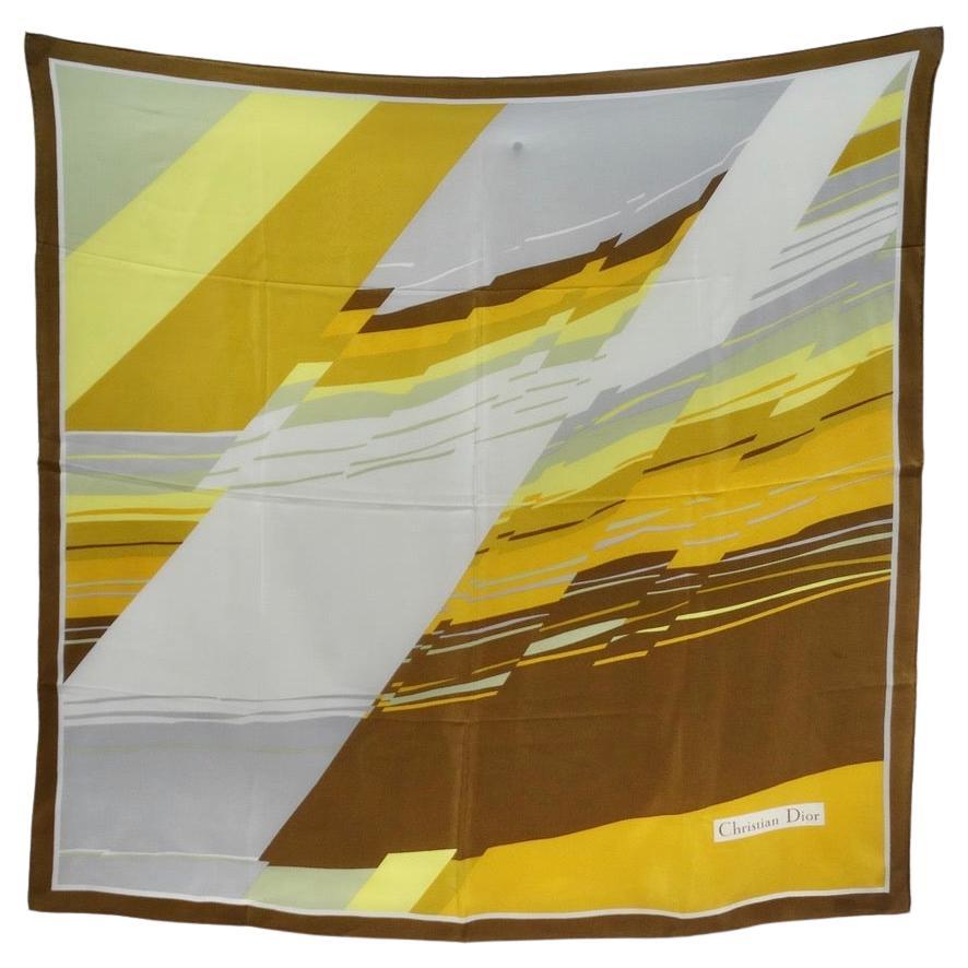 Christian Dior Bold Multicolor silk scarf For Sale at 1stDibs