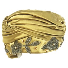 Vintage 1960s Christian Dior Silk Turban with Beading