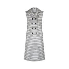 1960s Christian Dior Striped Tweed Shirt Dress