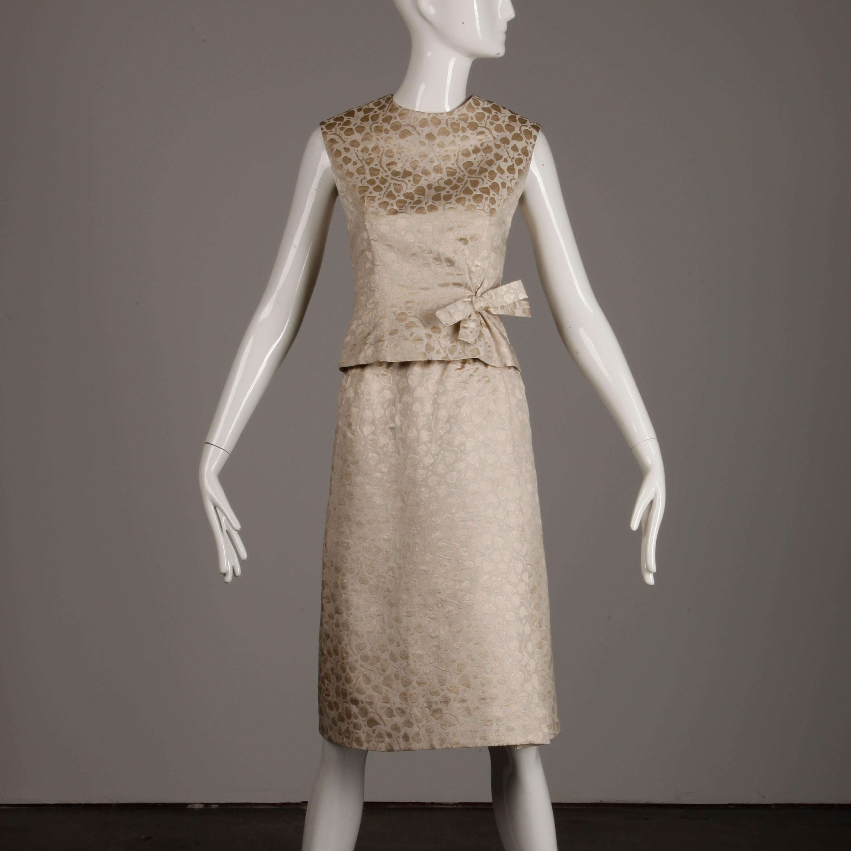 1960s Christian Dior Vintage Silk + Mink Fur Dress Ensemble (Top/ Skirt/ Jacket) 8