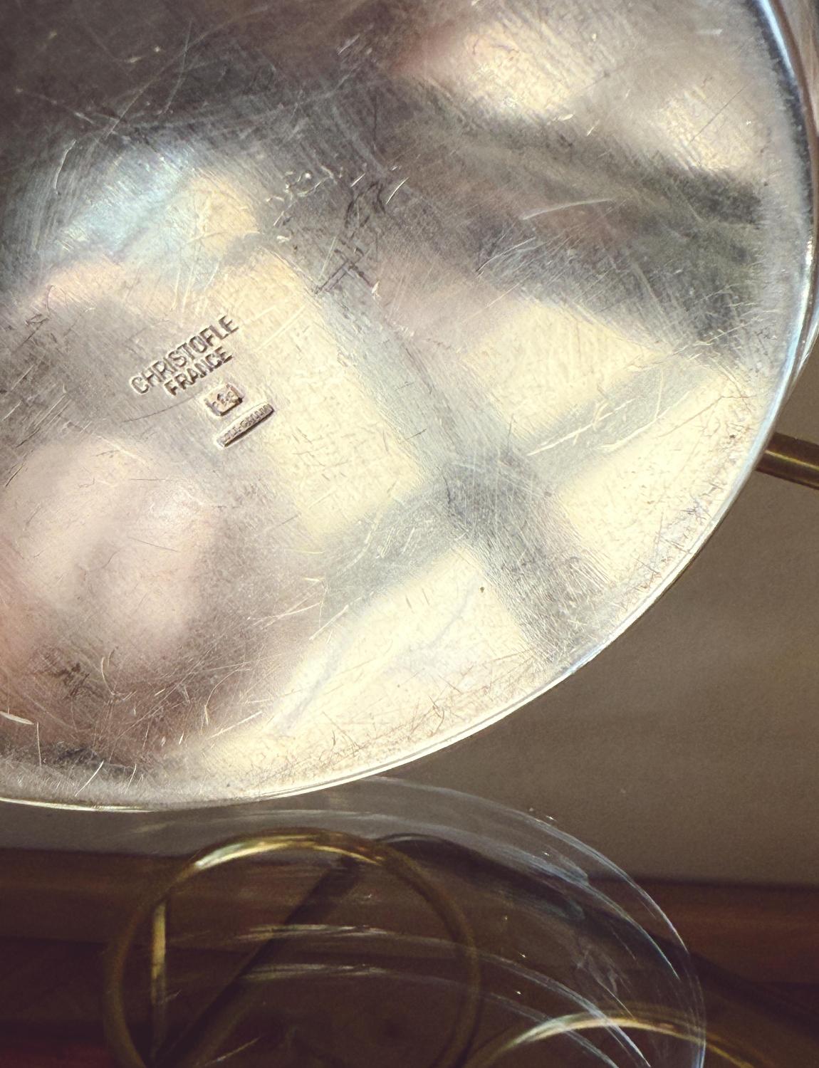 1960er Jahre Christofle Silber Eiskübel mit Zange (Metall) im Angebot