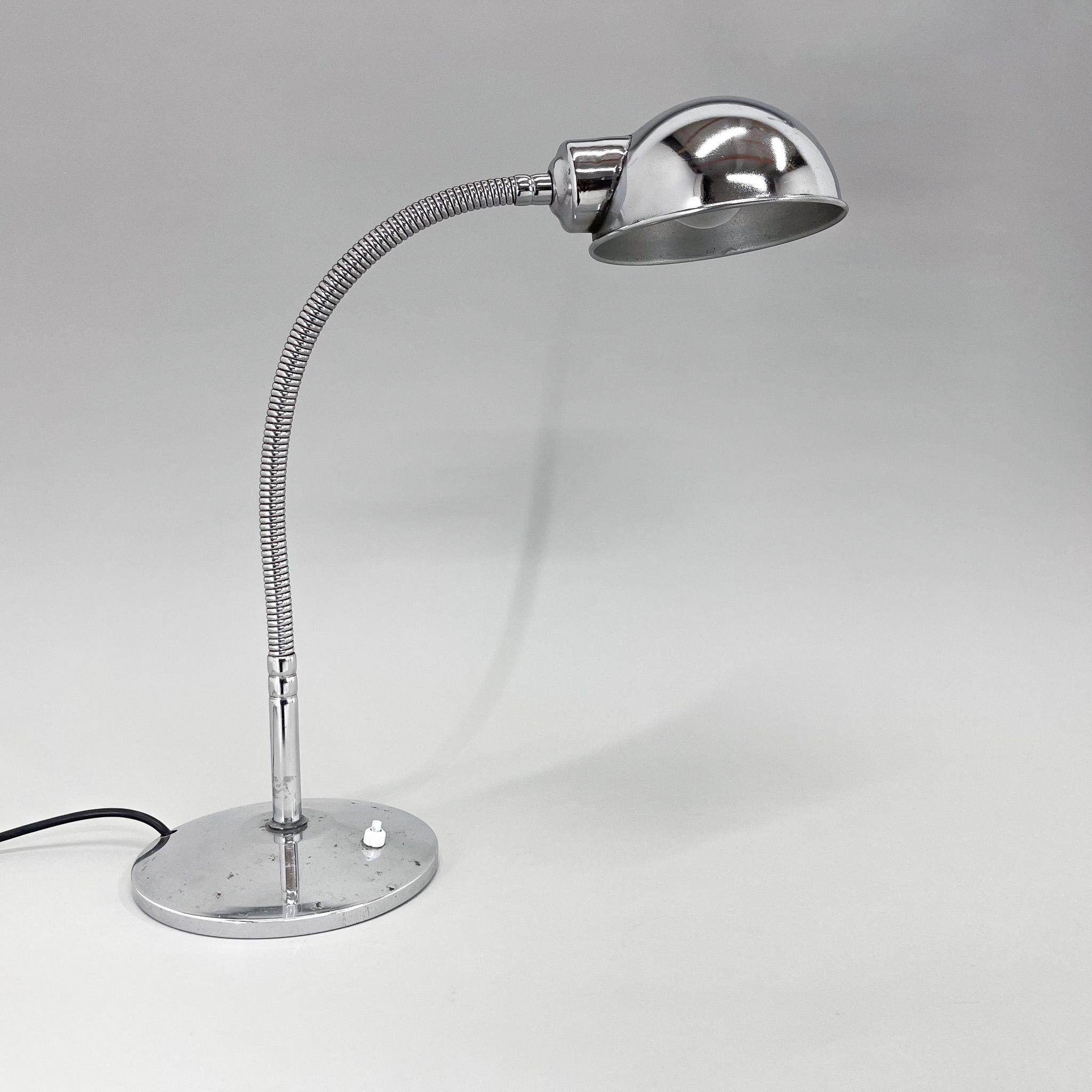 20th Century 1960's Chrome Adjustable Table Lamp, Italy For Sale