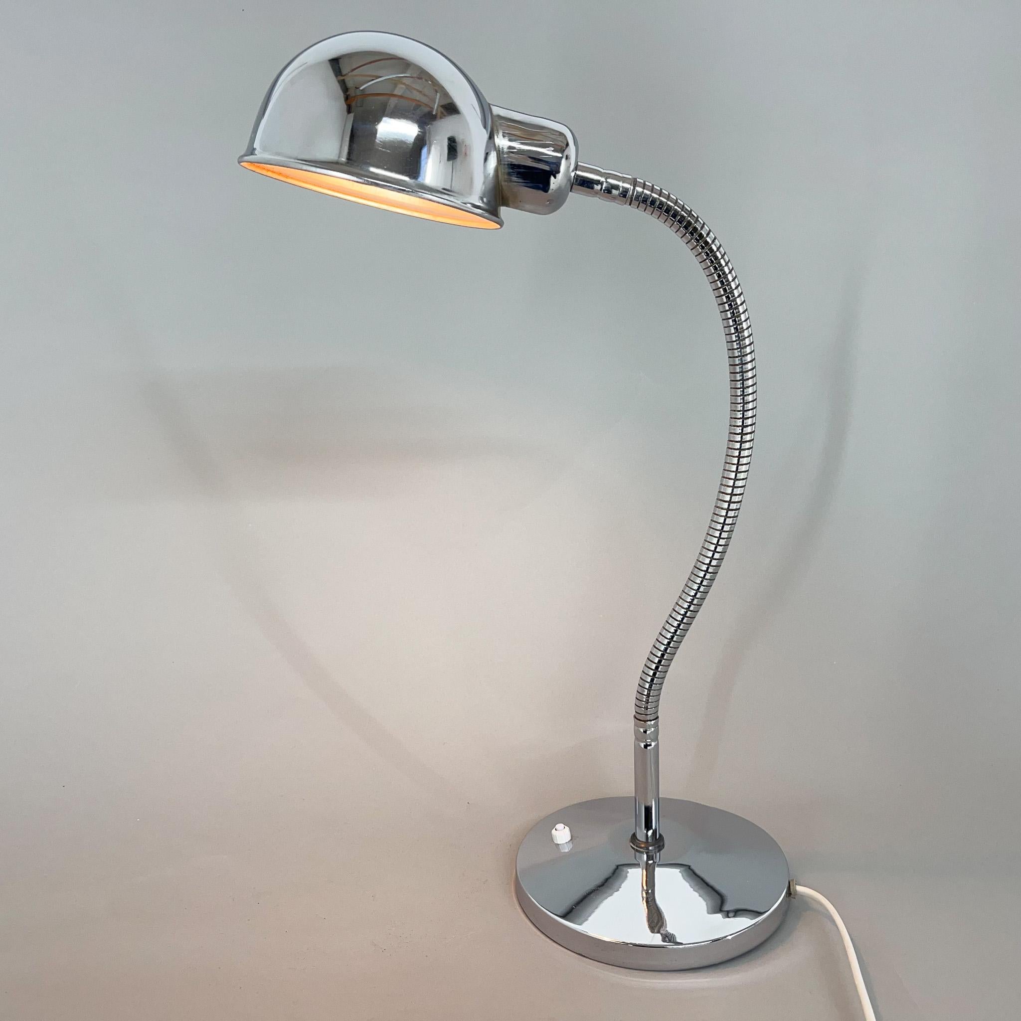 1960's Chrome Adjustable Table Lamp, Italy For Sale 1