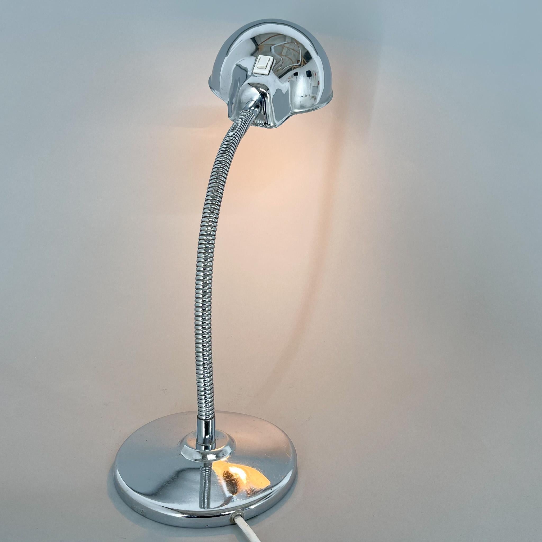 1960's Chrome Adjustable Table Lamp, Italy For Sale 1