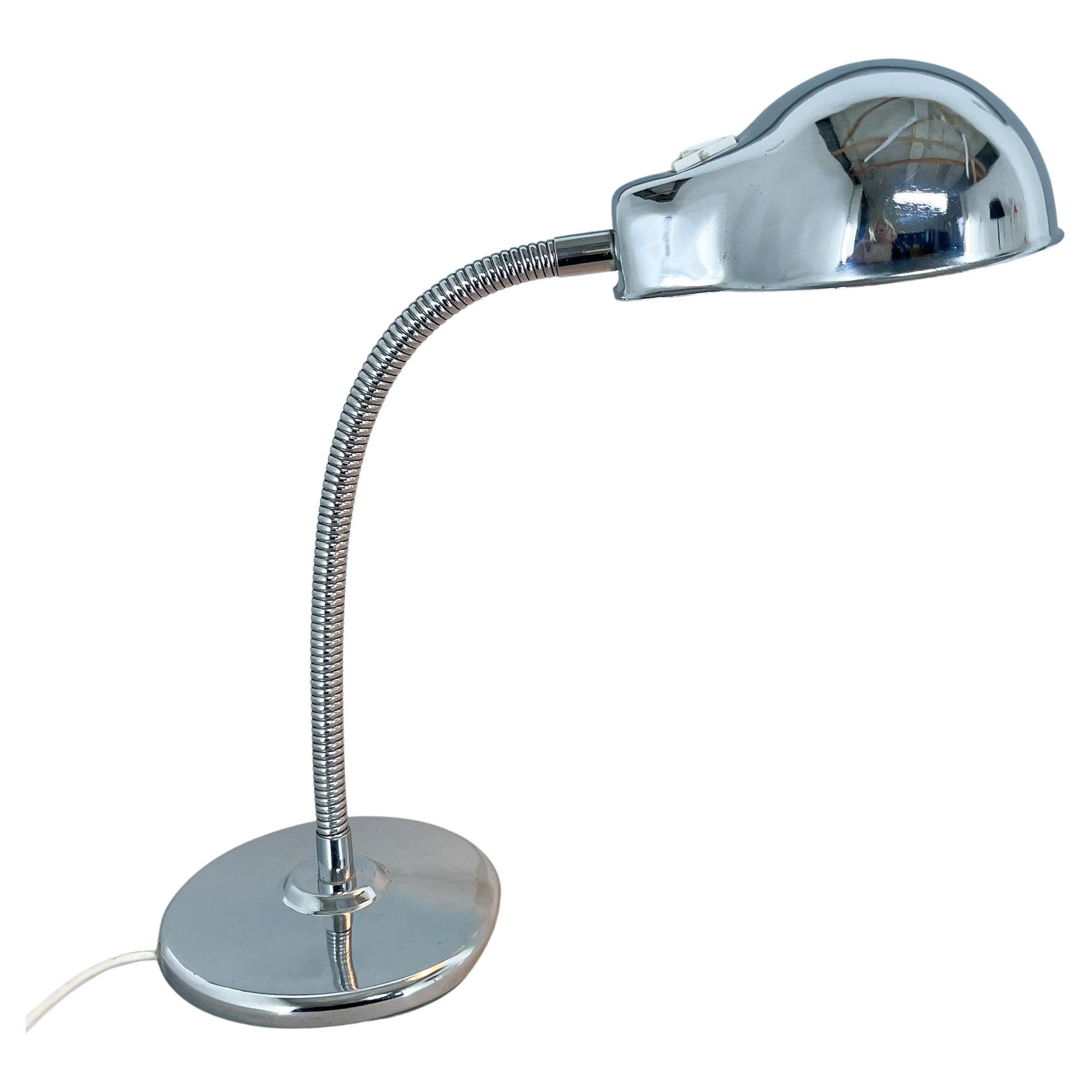 1960's Chrome Adjustable Table Lamp, Italy For Sale