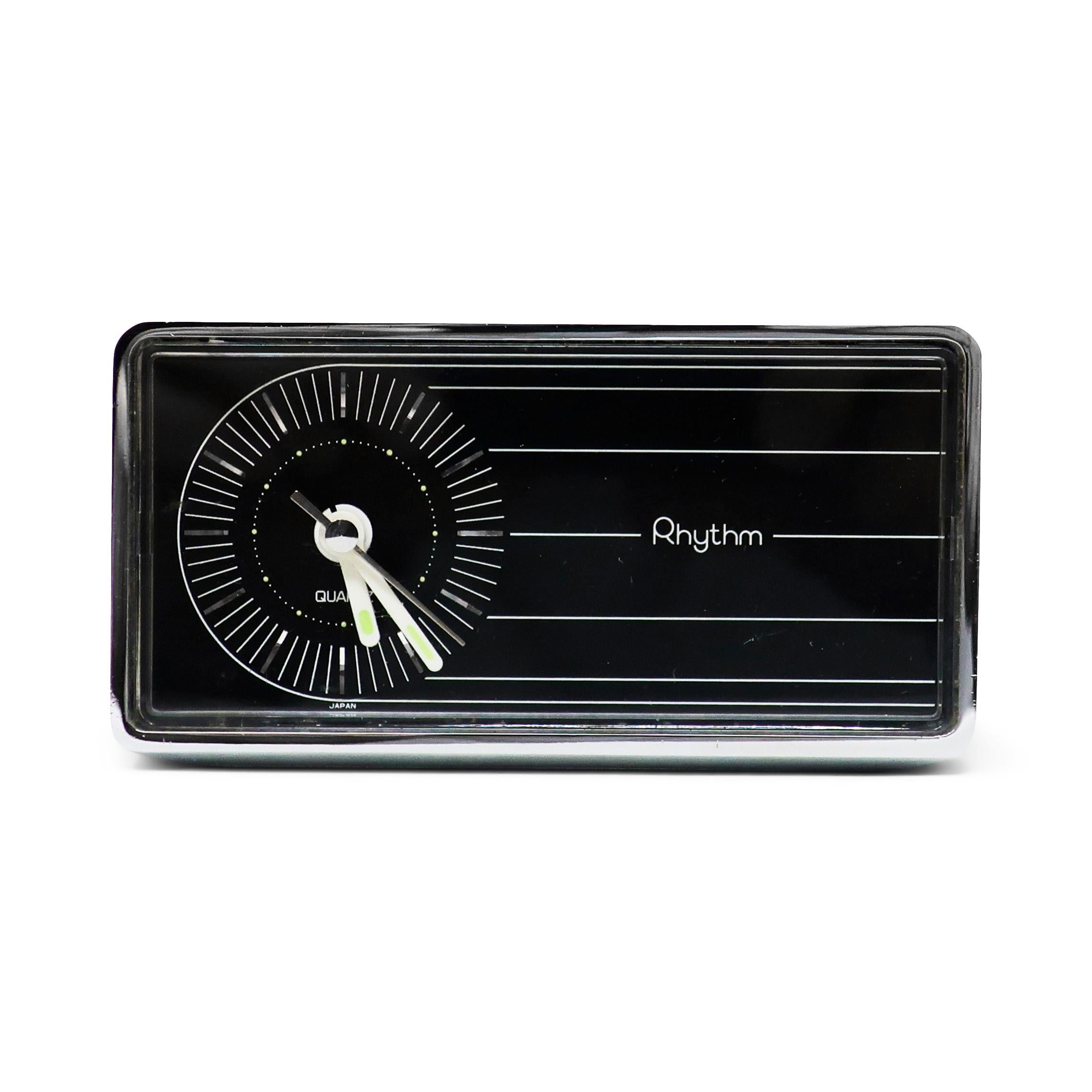 1960s Chrome Alarm Clock by Rhythm In Good Condition In Brooklyn, NY