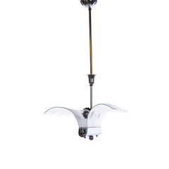 1960s Chrome and Curved Etched Glass Panels