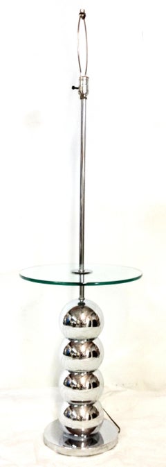 1960s Chrome and Glass "Bubble" Table Floor Lamps by Laurel