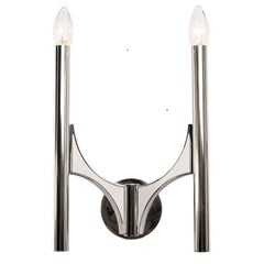1960s Chrome and Metal Sconces by Gaetano Sciolari