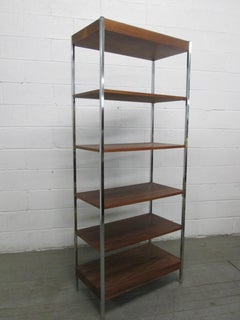 1960s Chrome and Walnut Ètagerè