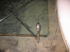 1960s Chrome Bamboo Glass Top Table