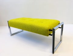 Chartreuse 1960s Chrome Bench