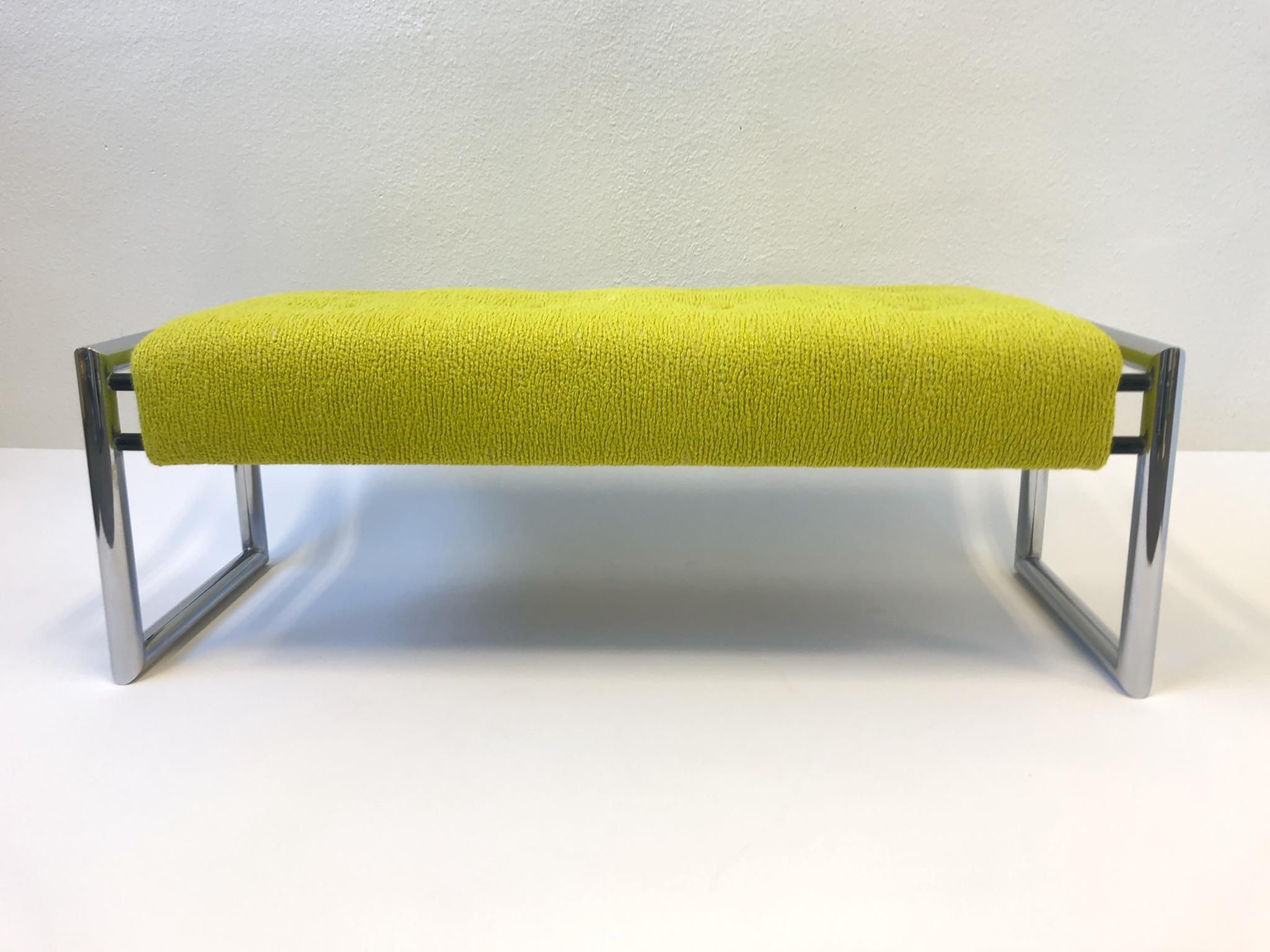 Chartreuse 1960s Chrome Bench at 1stDibs chartreuse bench