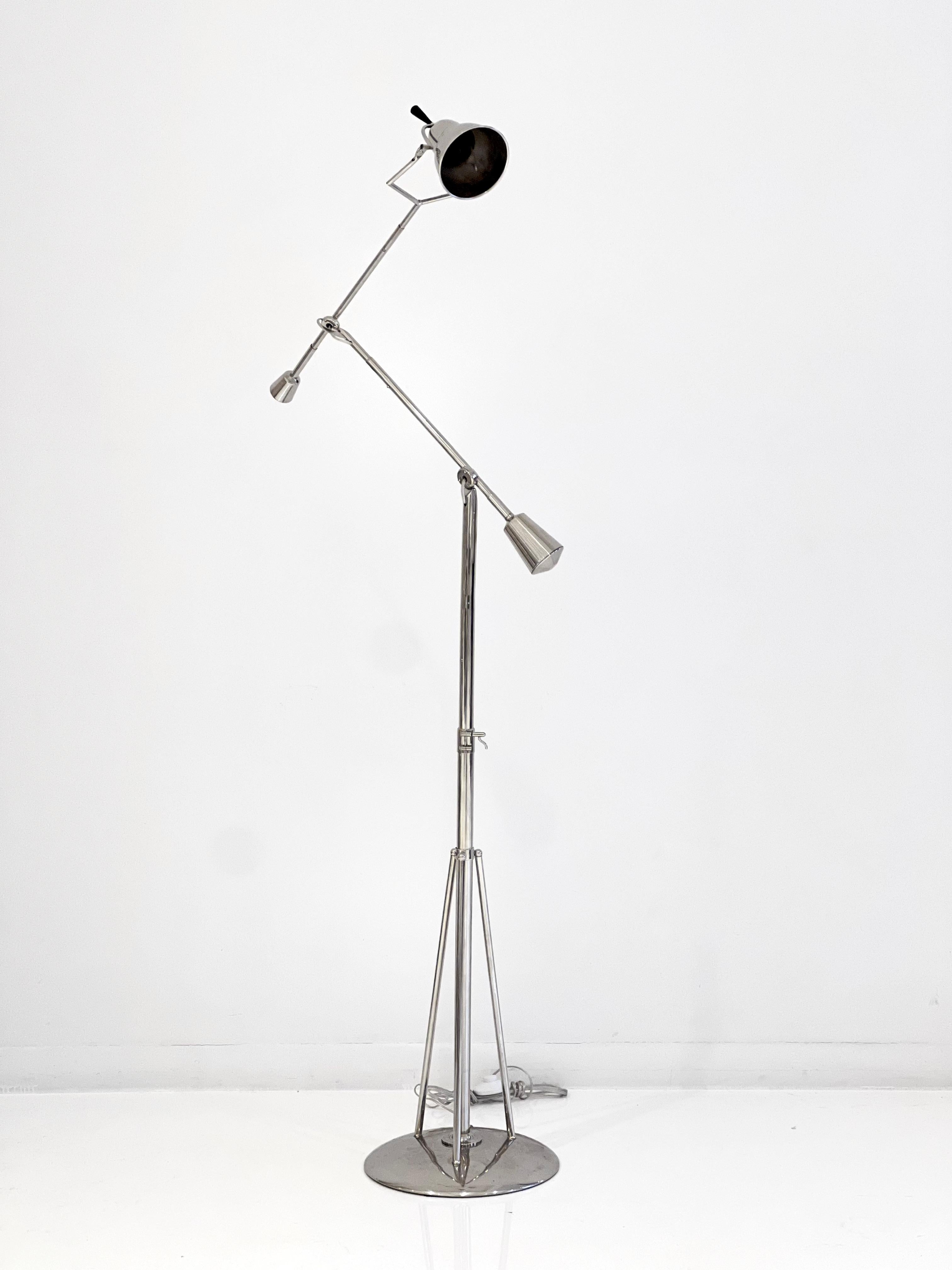 Modernist Bouquet Floor Lamp with adjustable arm, height and various joints, circa 1960s with beautiful polished chrome finish.