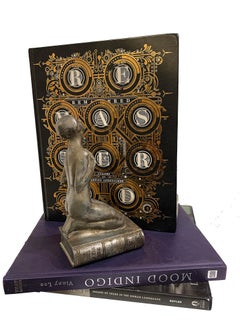 1925 Chrome Female Bookends, "The Soul of The Book" by Arturo Levi