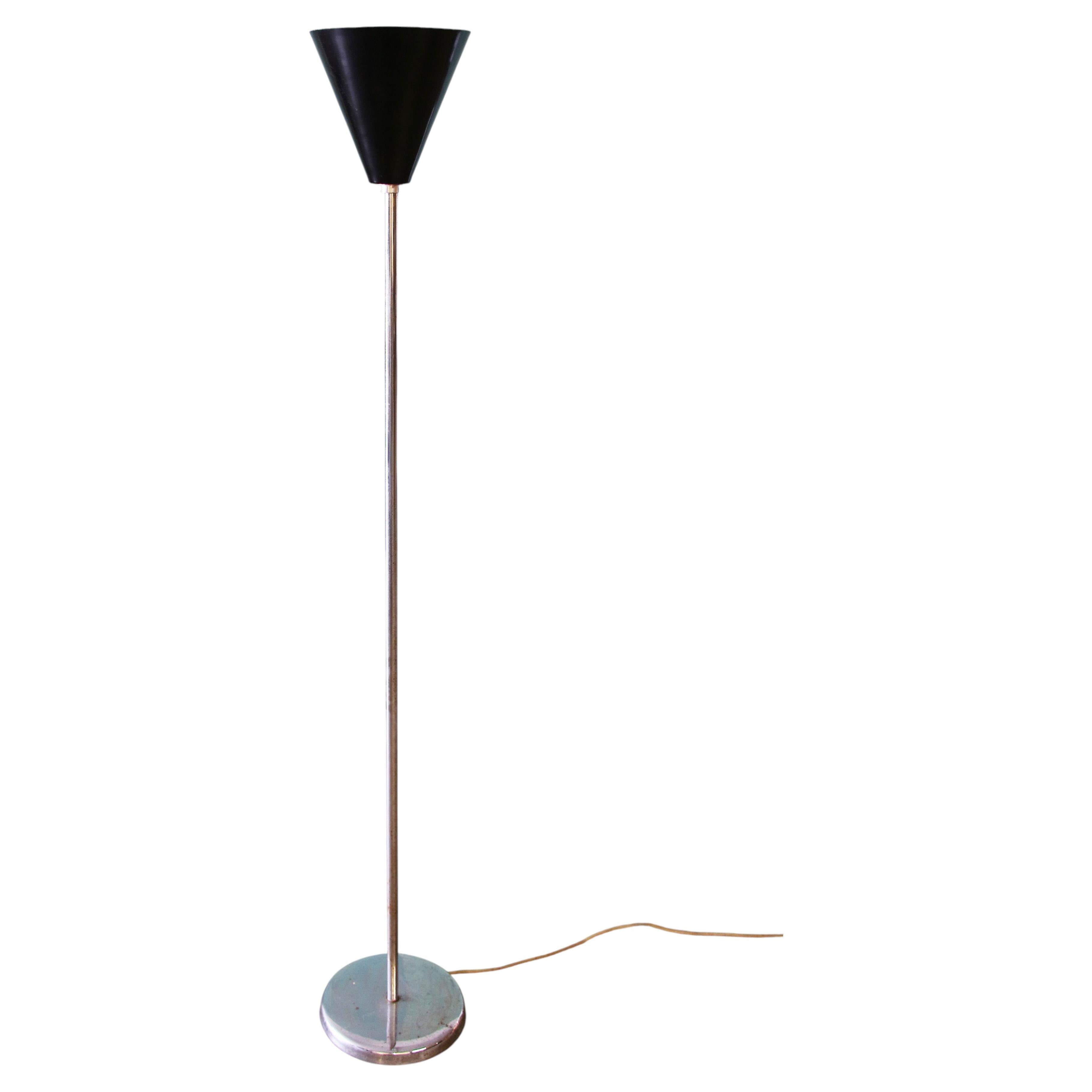 1960s Chrome Floor Lamp after David Wurster for Raymor Italian MCM