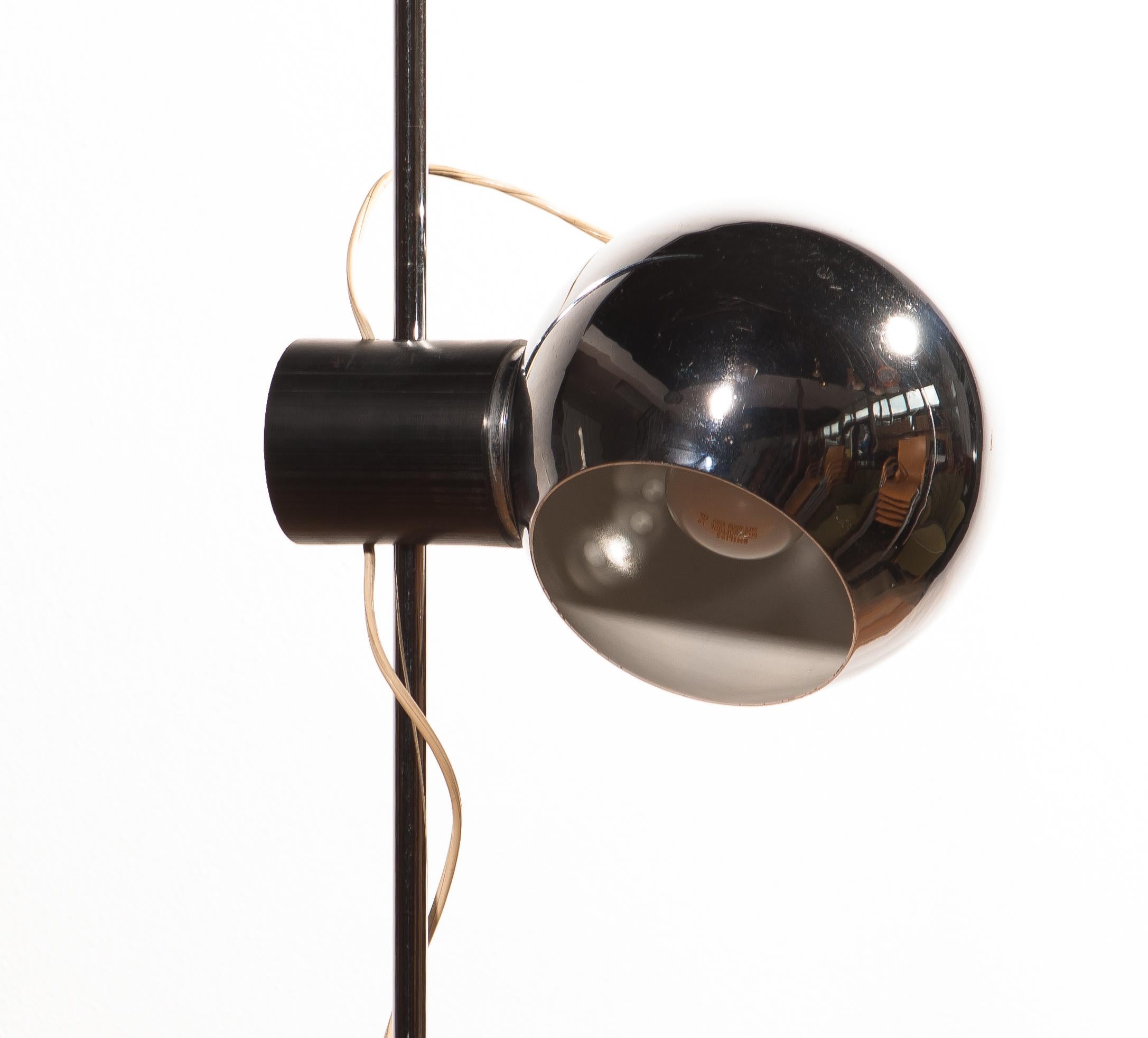 Mid-20th Century 1960s, Chrome Floor Lamp by Reggiani Lampadari, Italy