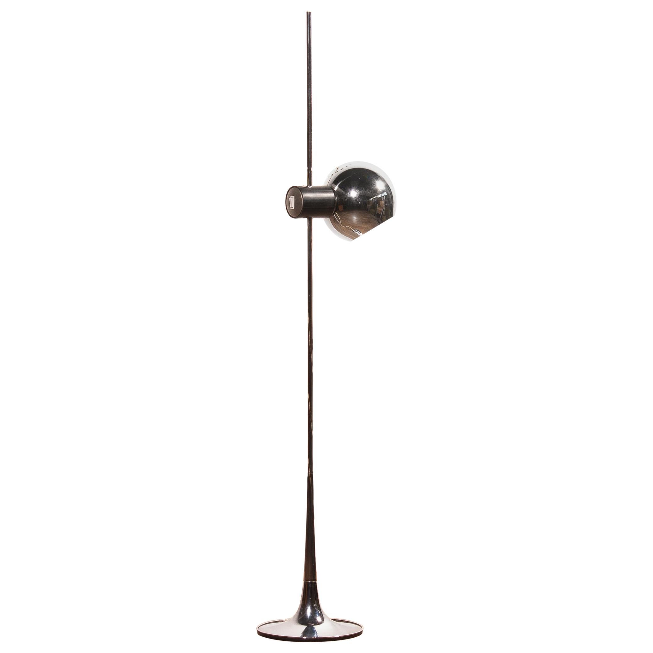 1960s, Chrome Floor Lamp by Reggiani Lampadari, Italy