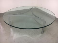 Chrome and Glass Coffee Table by Henri Ganz, Switzerland ca. 1960s