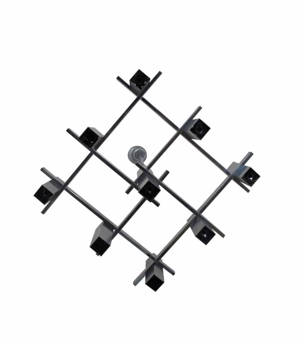 1960s chrome-plated Gaetano Sciolari Cubist, MCM Brutalist Pendant light, Italy For Sale 5