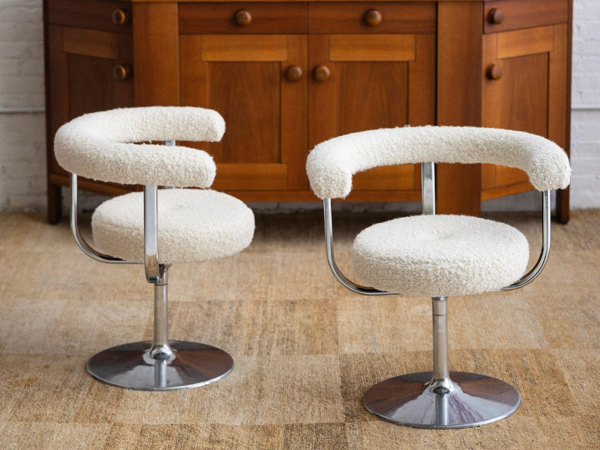 Space Age 1960s Chrome ‘Polar’ Chairs by Esko Pajamies for Lepo, Finland, a Pair