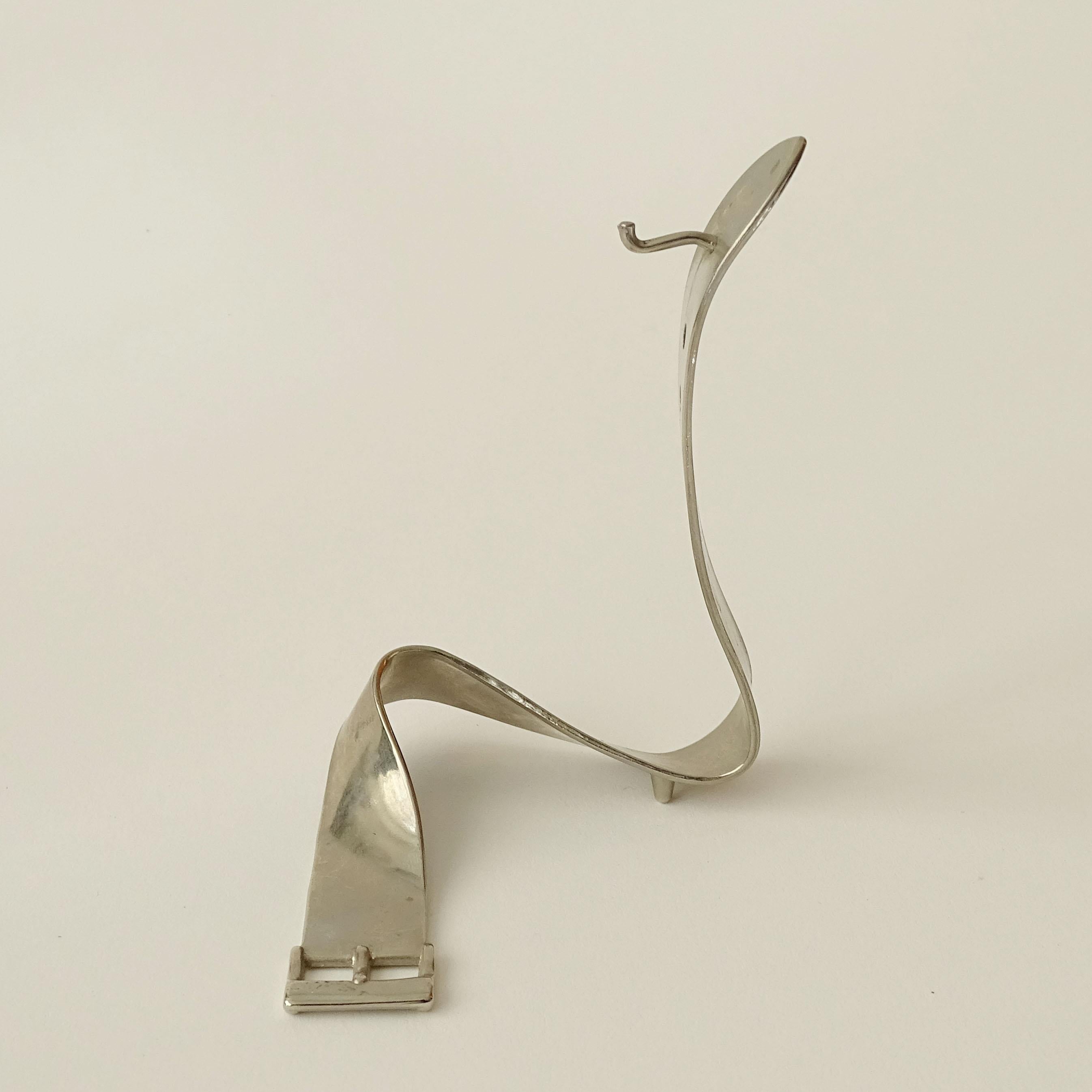 1960s Chrome Sculptural Wristband-Shaped Pocket Watch Stand