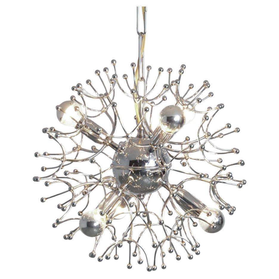1960s Chrome Sputnik Chandelier en vente