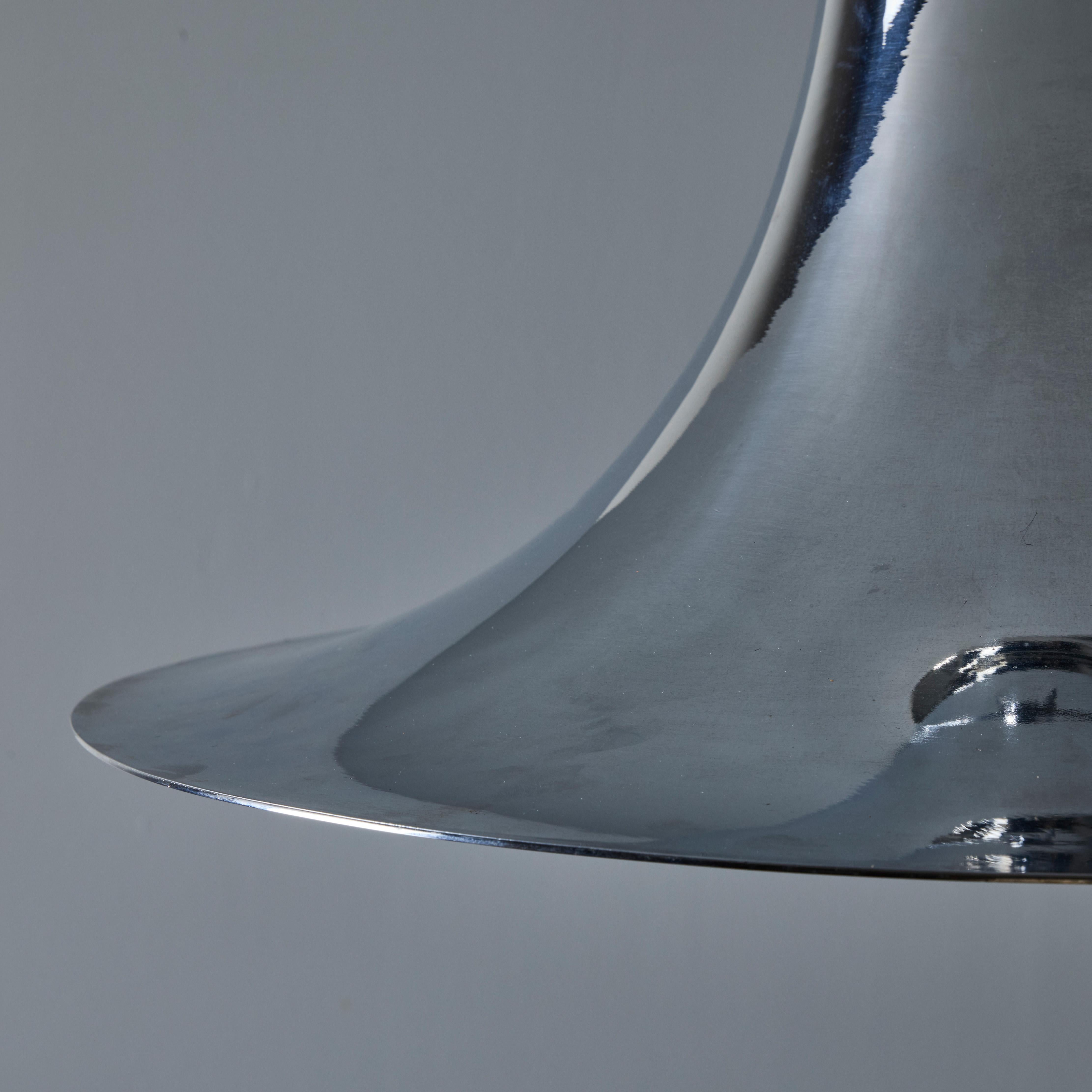 Lampada da soffitto cromata 'Tromba' degli anni '60 attribuita a Franco Albini per Sirrah in vendita 3