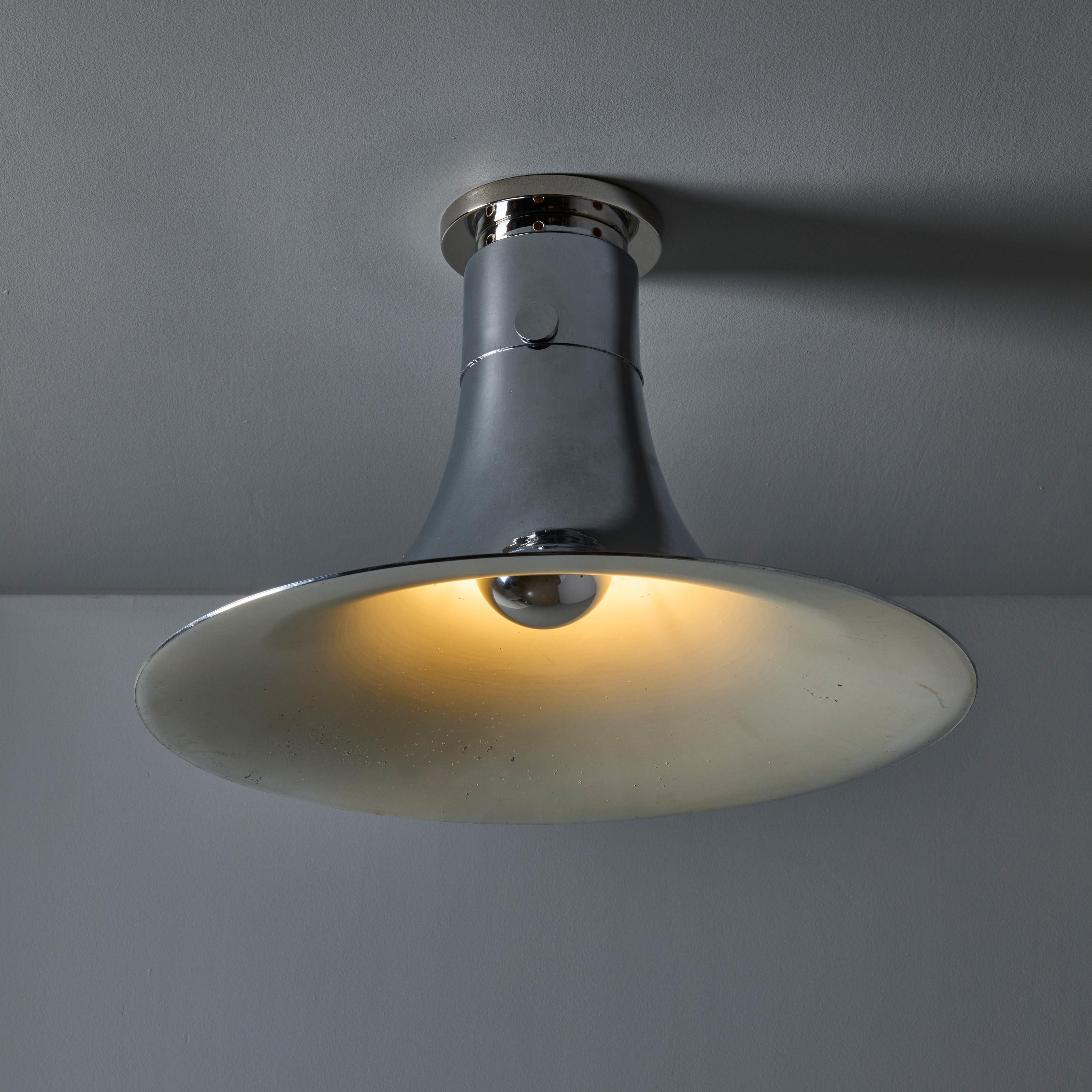 Mid-Century moderno Lampada da soffitto cromata 'Tromba' degli anni '60 attribuita a Franco Albini per Sirrah in vendita