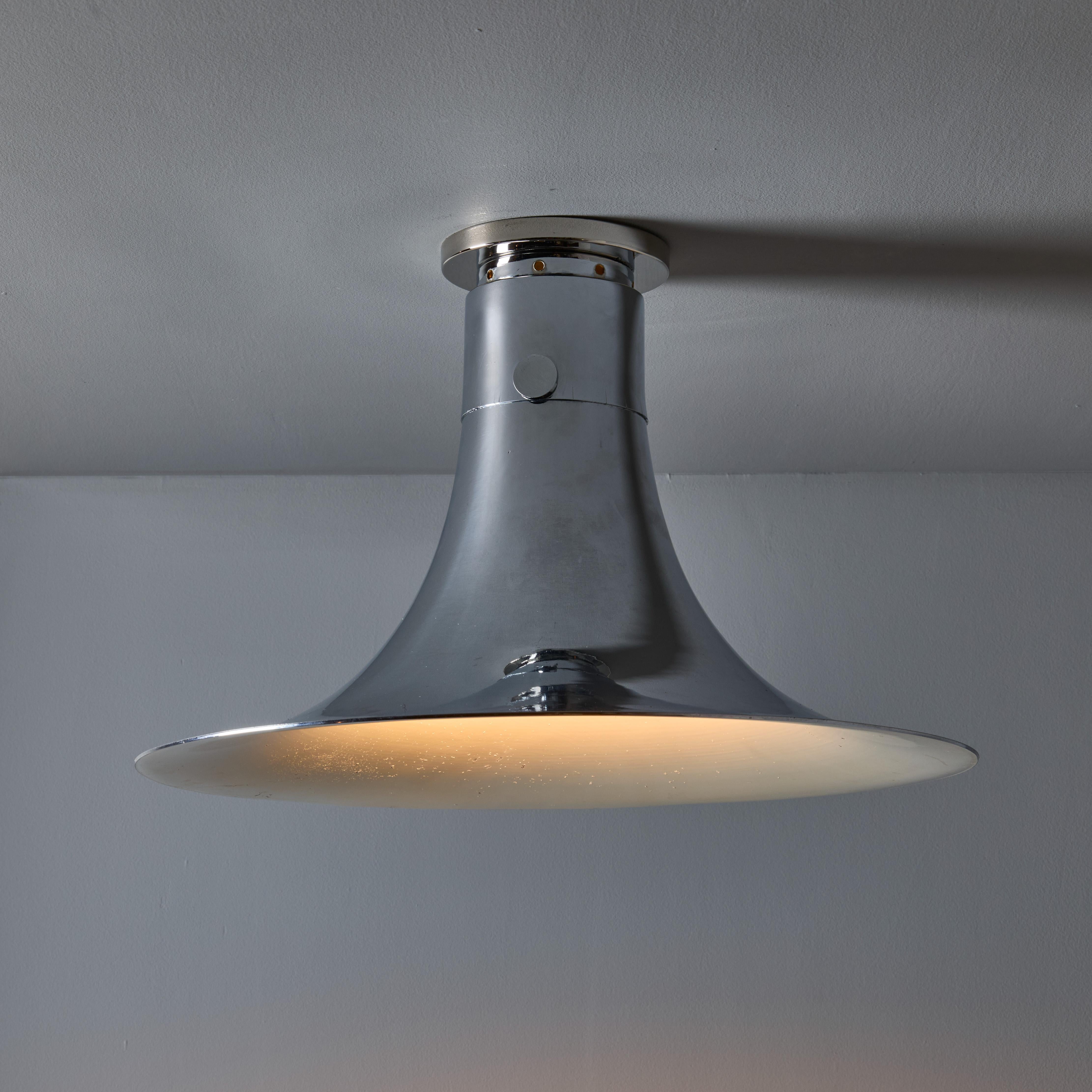 Italiano Lampada da soffitto cromata 'Tromba' degli anni '60 attribuita a Franco Albini per Sirrah in vendita