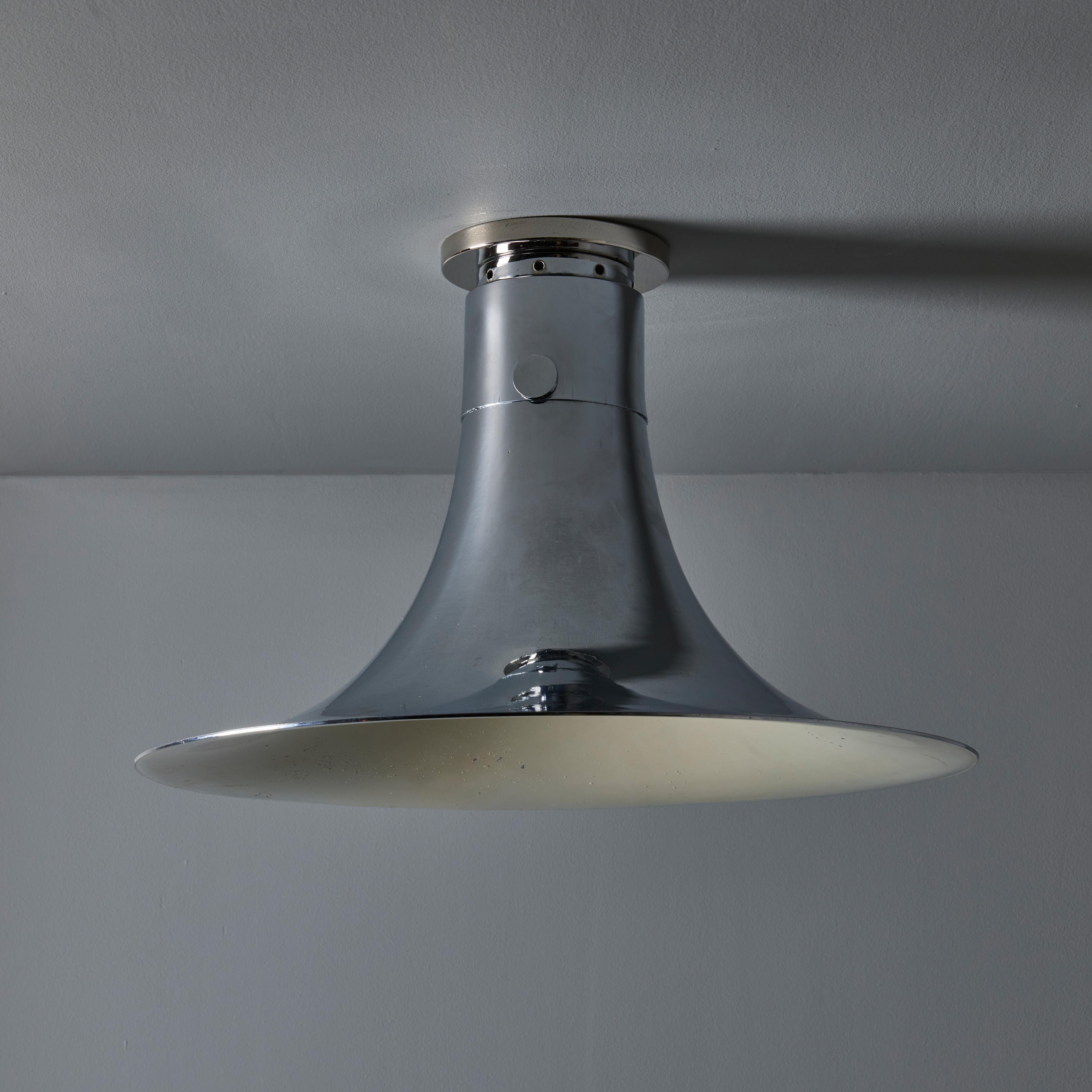 Lampada da soffitto cromata 'Tromba' degli anni '60 attribuita a Franco Albini per Sirrah In condizioni buone in vendita a Glendale, CA