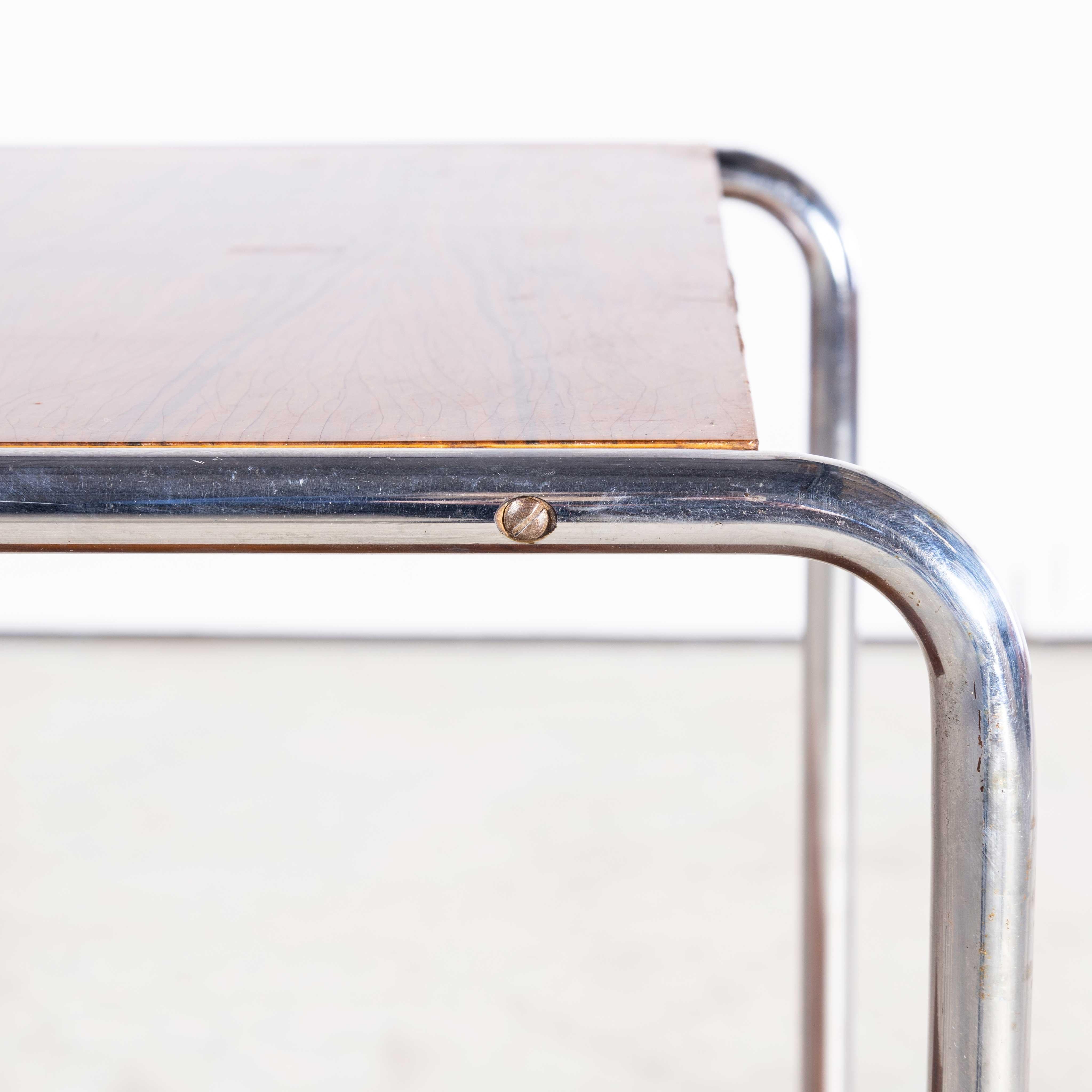 1960s Chrome Two Tier Walnut Side, Occasional Table For Sale 2