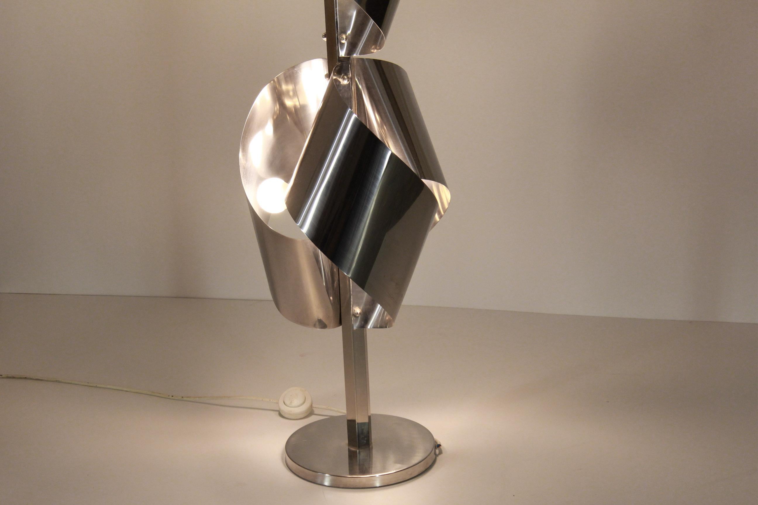 Mid-20th Century 1960s Vintage Reggiani Floor Lamp with Curved Chromed Structure