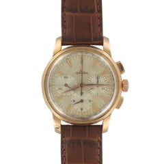 Omega Rose Gold Chronograph Mechanical Wristwatch, 1960s
