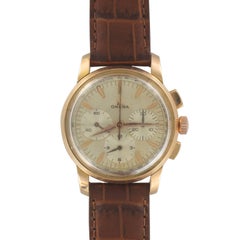 Omega Rose Gold Chronograph Mechanical Wristwatch, 1960s 