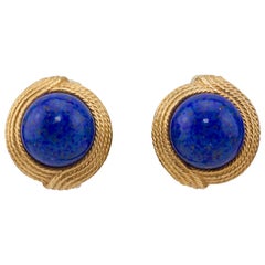 1960
s Ciner Royal Blue
Gilt Metal Clip Earring Vintage 1960
s Ciner Royal Blue
Gilt Metal Clip Earring