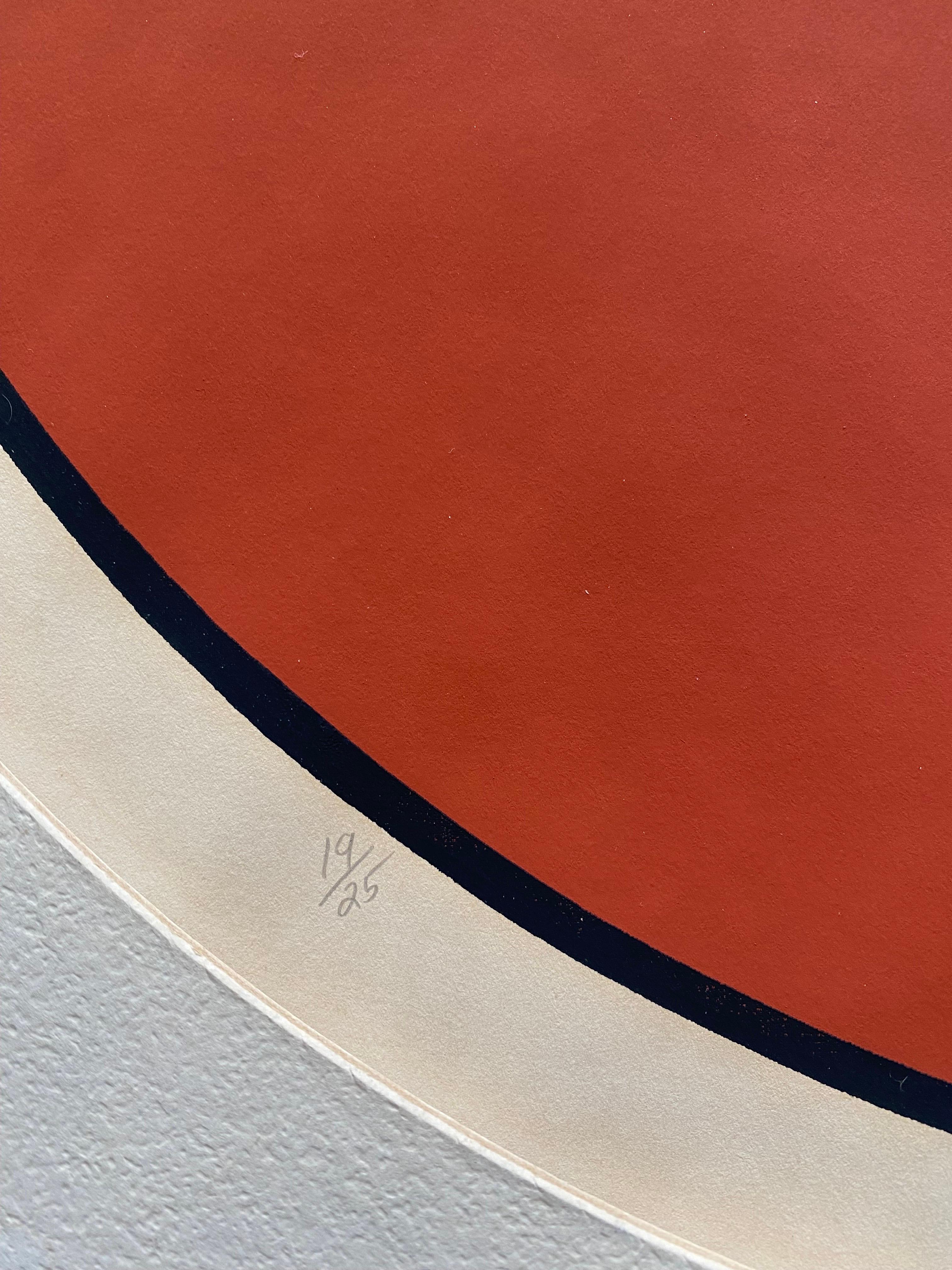 1960s Circular Abstract Lithograph 