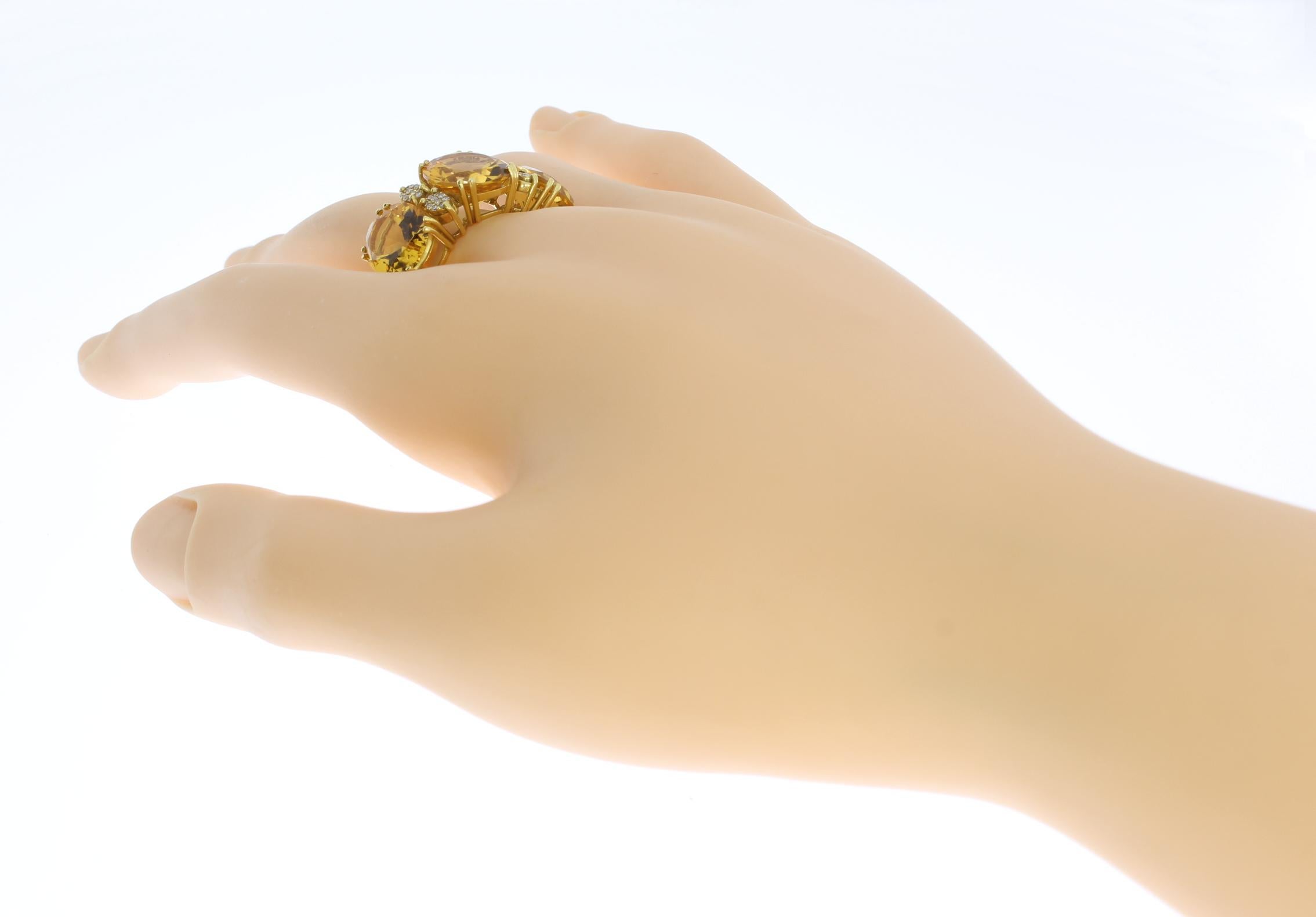 1960's Citrine Diamond Gold Ring For Sale 5