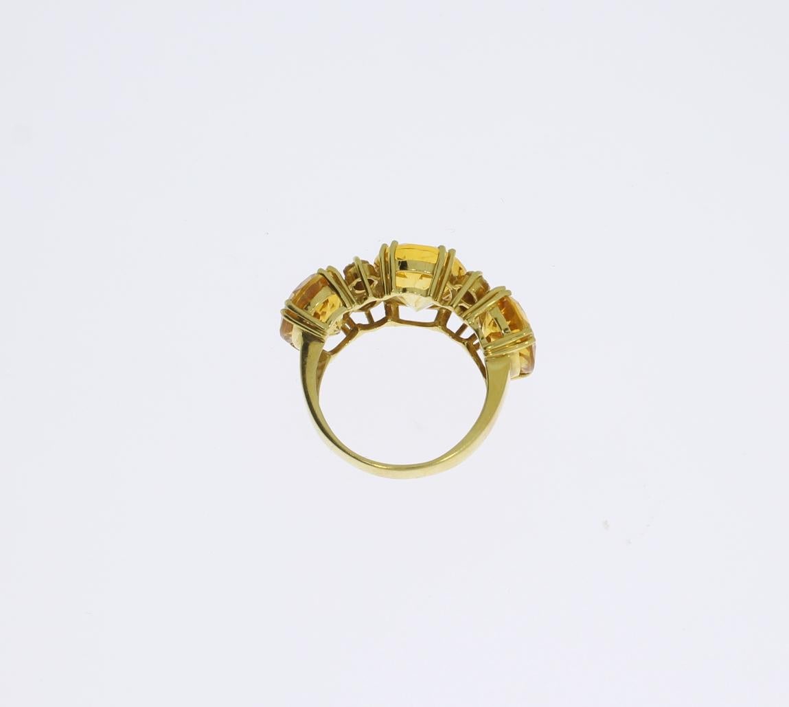 1960er Jahre Citrin Diamant Gold Ring Damen im Angebot