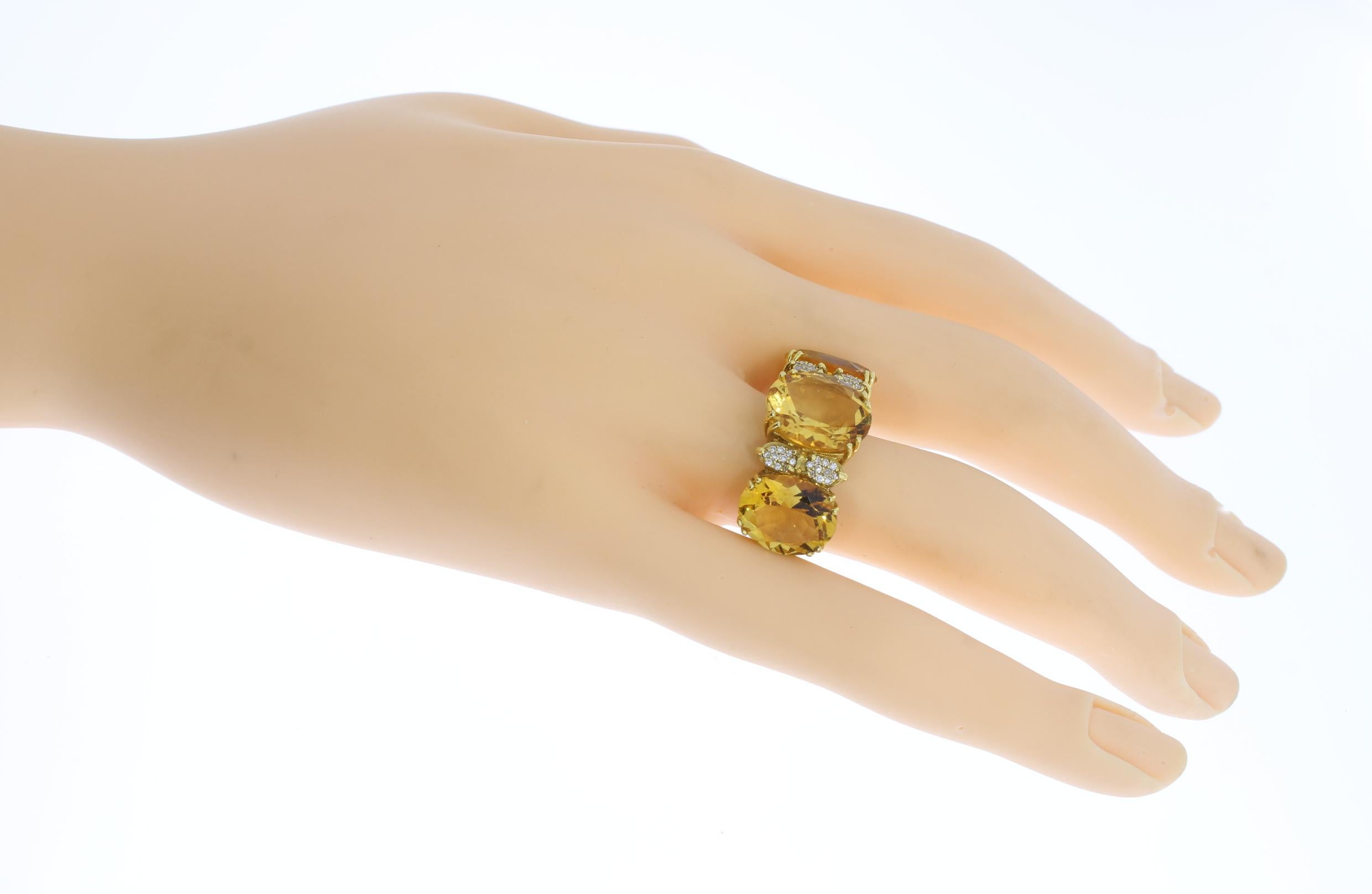 1960er Jahre Citrin Diamant Gold Ring im Angebot 2