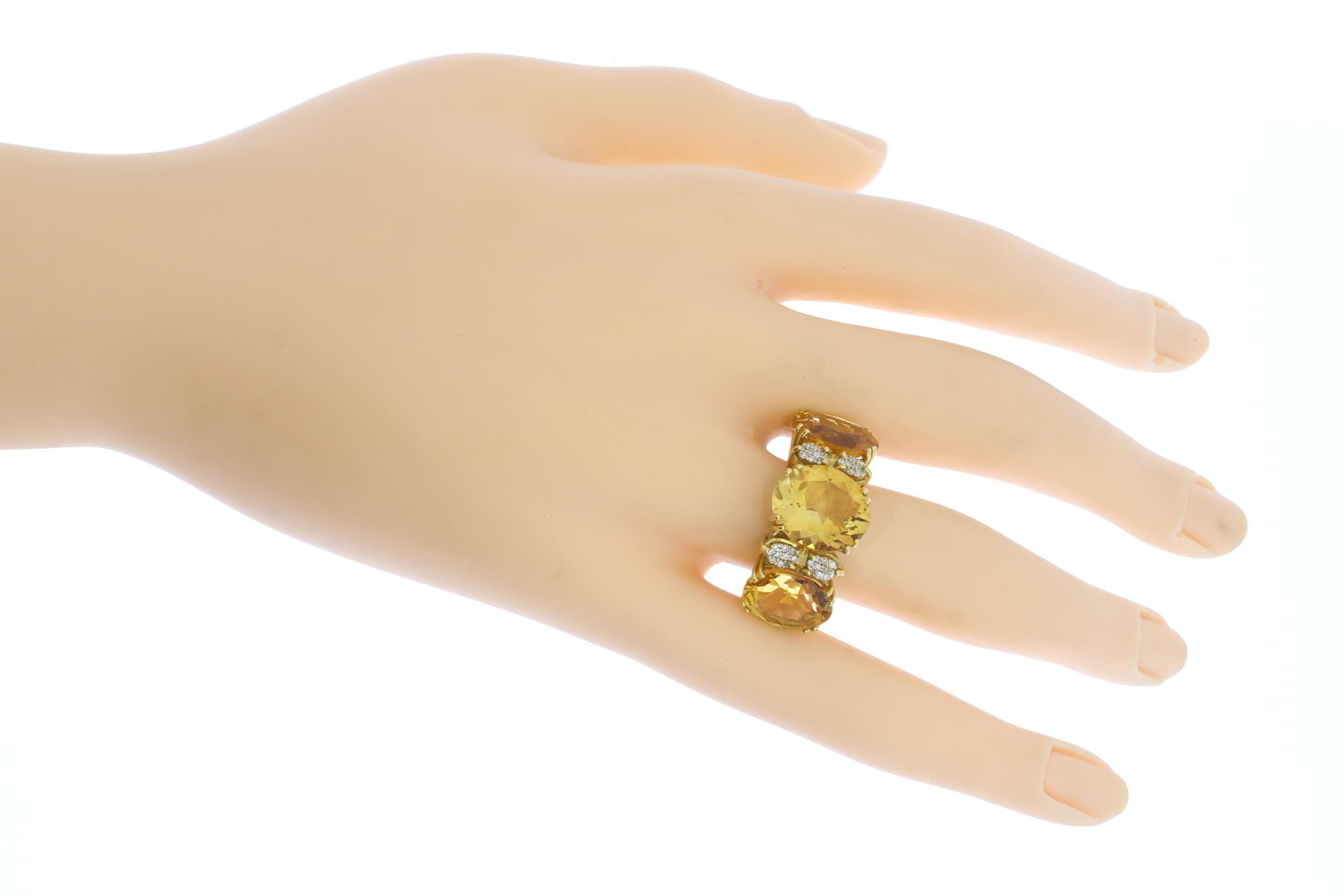1960's Citrine Diamond Gold Ring For Sale 3