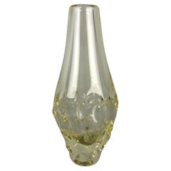 1960's Citrine Glass Vase by Miloslav Klinger, Zelezny Brod Glassworks