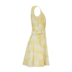 Robe à fleurs jaune et blanches Claire Layton des années 1960