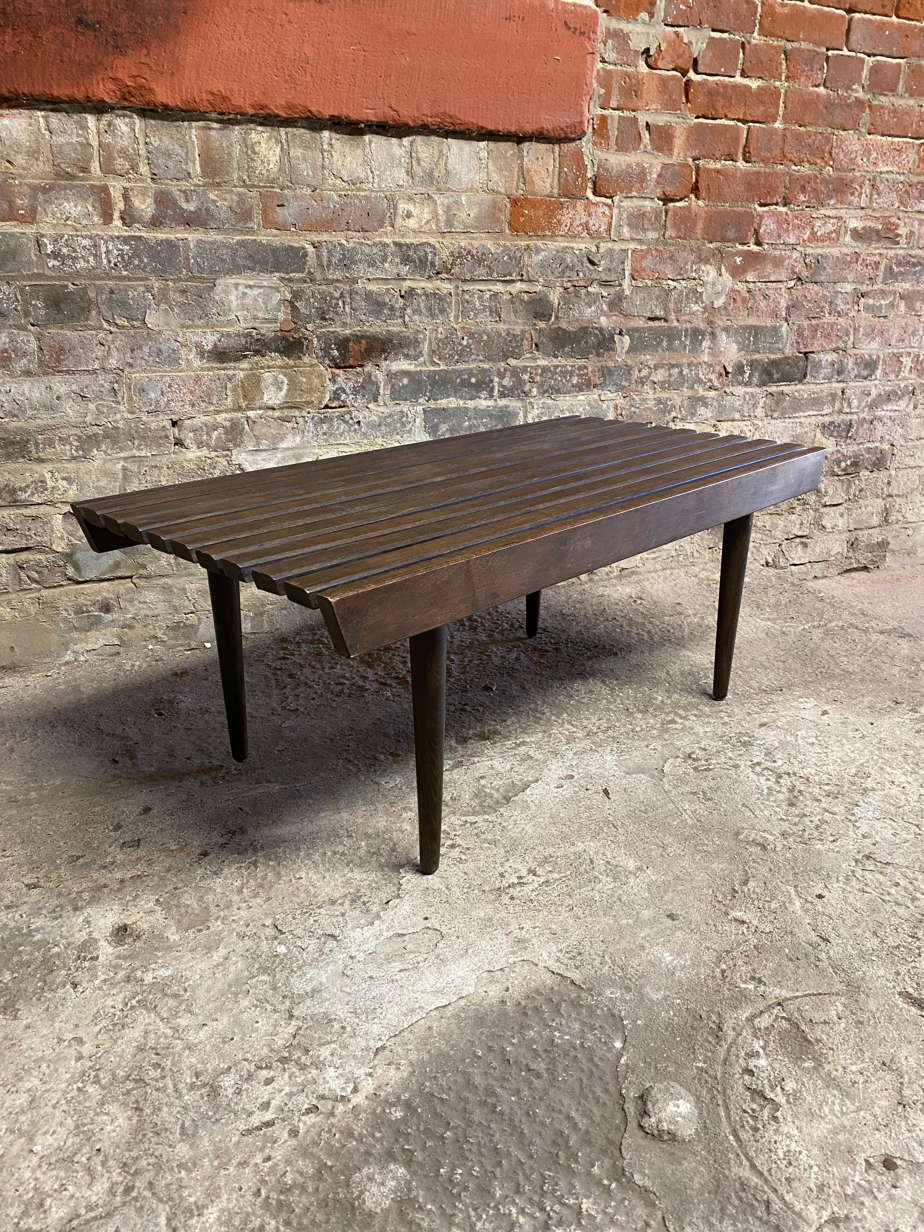 Mid-Century Modern 1960s Classic Beech Wood Slat Bench or Table