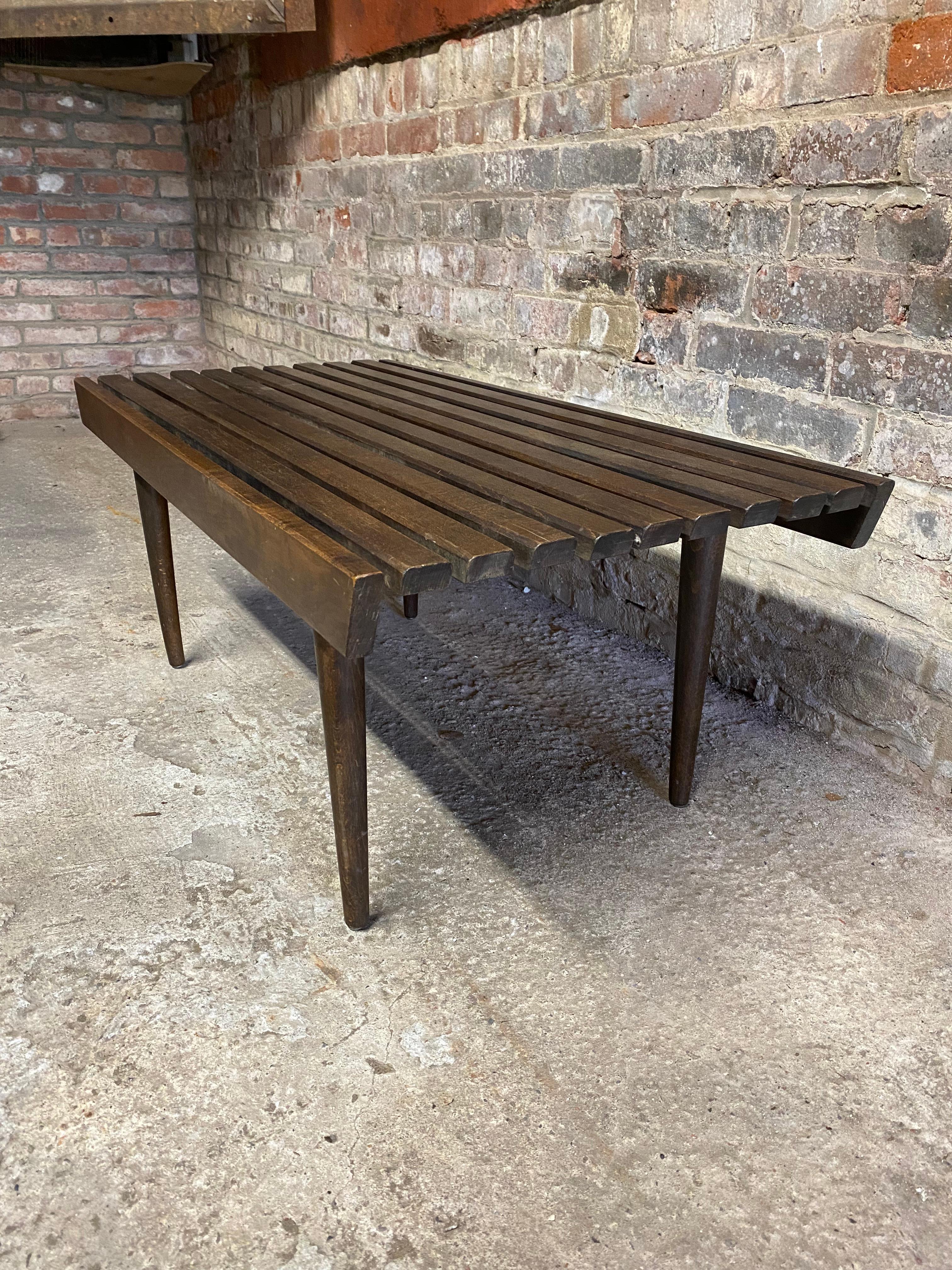 1960s Classic Beech Wood Slat Bench or Table In Good Condition In Garnerville, NY