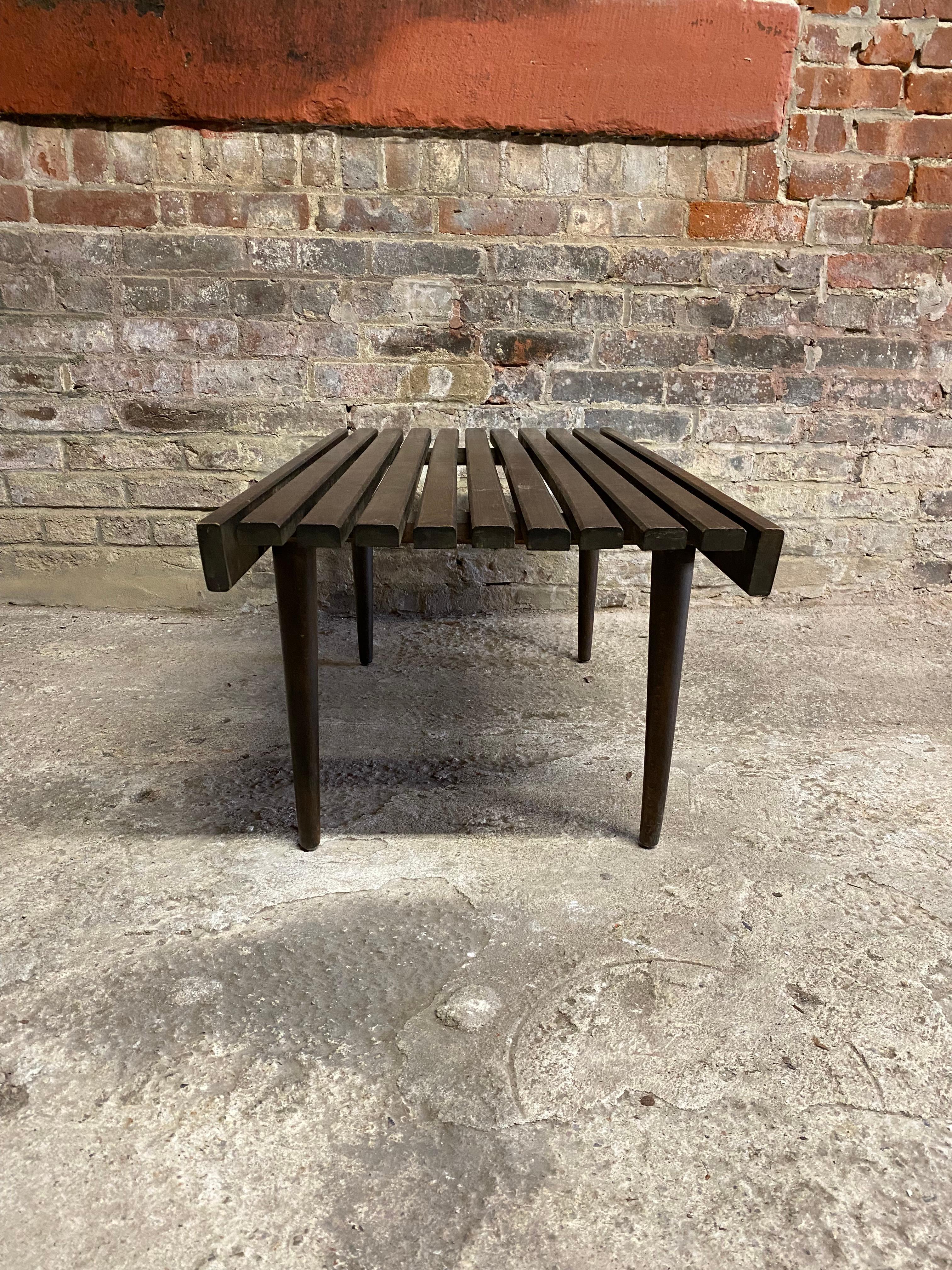 Mid-20th Century 1960s Classic Beech Wood Slat Bench or Table