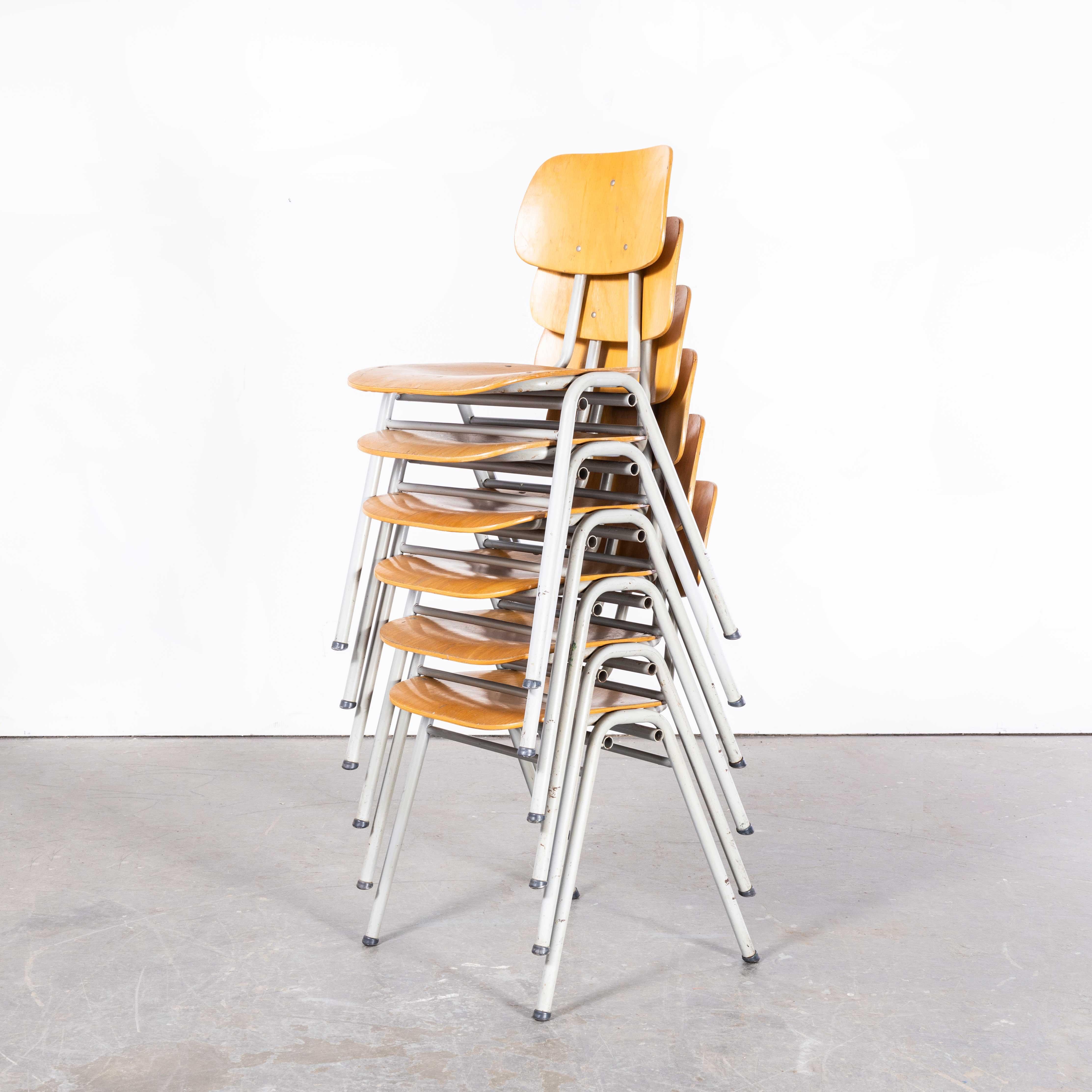Hêtre 1960's Classic Dutch University Dining Chairs - Set Of Six en vente